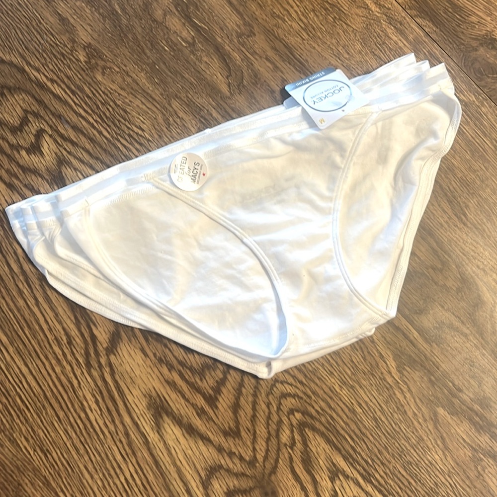 Jockey White Bikini 91%cotton,9%spandex Med